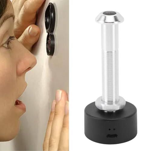Cámara Wifi Peephole, Visor de la Puerta de Cámara HD de 1080p HD Peep con Detección de Movimiento, Visión Nocturna y Lente Gran Angular de 170 °, Aplicación de Soporte, para (SILVER)