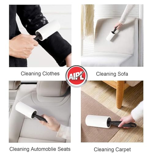 Image of AIPL Lint Rollers Tape for Pet Hair, Sticky, Remover for Couch, Clothes Furniture and Carpet. Dog Hair Remover Cat Hair, Animal Fur, Fuzz. 2 Large Lint Rollers