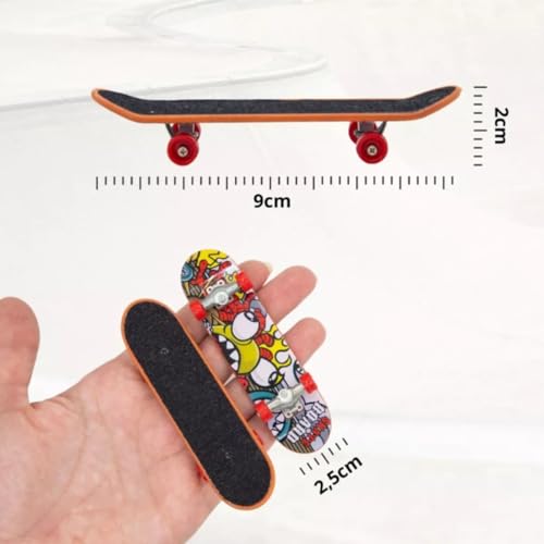 Kit 5 Skate de Dedo Profissional com Truck de Metal e Lixa