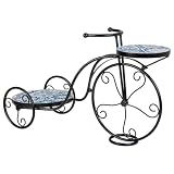 Supporto bici in mosaico Blu e ferro battuto 67x26,5x43h
