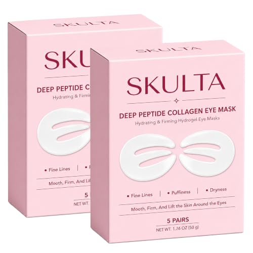 FrstPix Skulta Deep Peptide Eye Mask 3-Piece Full Coverage Eye Mask with Acetyl Octapeptide-8 Centella Asiatica and Caviar Extract Moisturizing Care for Under-Eye Eyelid and Brow 5 Pairs (2)
