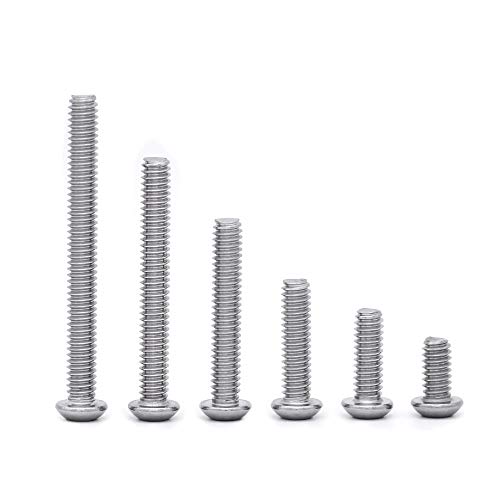 Image of 1 /4-20 x 1-1 /4 inch Button Head Socket Cap Bolts Screws, 304 Stainless Steel 18-8, Allen Hex Drive, Bright Finish, Fully Machine Thread, Pack of 30