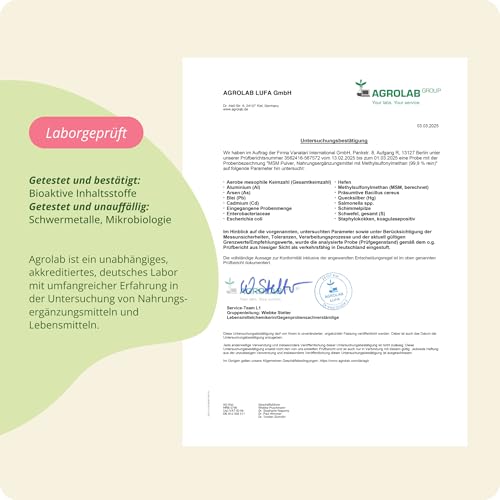 Vegavero MSM Pulver hochdosiert 1000g – Fein kristallines Methylsulfonylmethan Pulver - reiner organischer...
