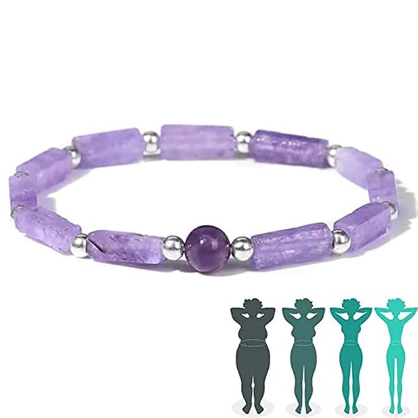 PWMENLK Natural Amethyst Crystal Healing Stone Bracelet Beaded Chakra Energy Bracelet for Meditation Handmade Jewelry for Women by PWMENLK - Used condition - Image 2