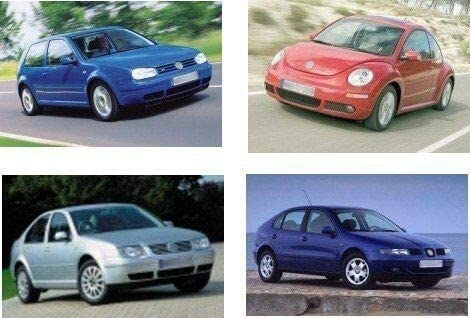 Fußmatten für VW Golf 4 von 1998 bis 2004, passgenau, rutschfest, verstärkter Absatzschoner aus Gummi, Ankerknöpfe, schwarz, Schwarz