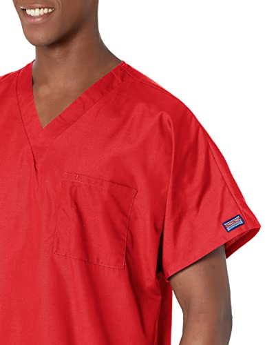Image of Cherokee Scrubs for Women and Men Unisex V-Neck Tunic Nursing Scrub Top with Chest Pocket, Tuckable Durable Fabric - 4777 | 1 Chest Pocket For Essentials, Traditional Fit, Durable Construction, Comfortable Knit Details, Easy Care, Tuckable Style