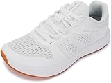 WHITIN Women's Wide Toe Box Running Shoes + Zero Drop Sole with Durable, Protective Upper Size 8 White 39