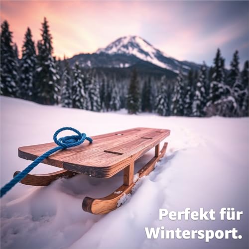 Schlittenseil blau Seil Zugseil 1,50 mtr - 150 cm Schlaufe Griff Kordel Leine Zugleine für Schlitten & Bonb & Rodeln im Winter, Kinder
