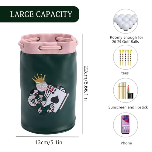 Bolsa para pelotas de golf de piel PINKTEE con diseño estilo cubo 6