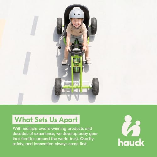 Image of hauck Kids Pedal Go Kart, 4 Wheel Bike Cart, Ride for Ages 4-8, Green