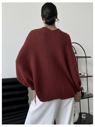 Image of GORGLITTER Women's Wrap Sweater Bat Wing Cropped Poncho Knit Tops | Oversized Cozy Pullover Sweaters, Lightweight, Asymmetrical 3 /4 Sleeve V Neck Tops, Fall Clothes 2026