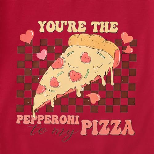 Image of MODNTOGA Toddler Girl Boy Valentines T-Shirt Love and Pizza Graphic Tee Funny Letter Pullover Tops Long Sleeve Shirt