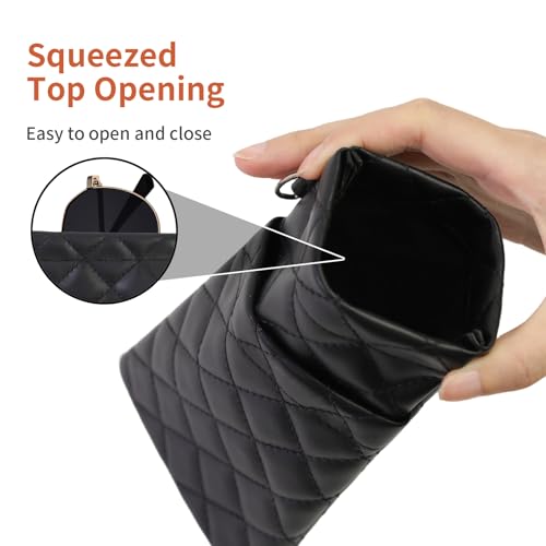 Image of Double Eyeglass Case Soft Dual Glasses Case for Women Men Travel Squeeze Top Sunglasses Cases Eyeglasses Pouch