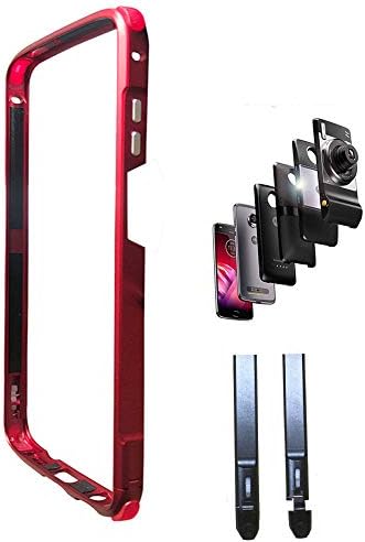 Moto Z3/Z3 Play Case, Aluminum Alloy Bumper Frame, Compatible with Moto Mods, Shockproof Protection, Red