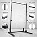 papababe Squat Rack with Pull Up Bar, Multi-Functional Power Rack with J-Hooks and Safety Arms, Workout Rack with Plate Stake and Barbell Storage for Home and Garage Gym
