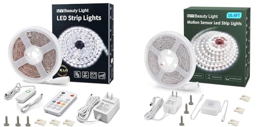 Tira LED blanca cálida con mando RF y sensor de movimiento miniatura 1