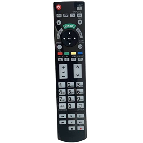 Nouvelle Remplacement Panasonic Télécommande N2QAYB000715 pour Panasonic Viera TV TX-P50ST50E TX-P50ST50Y TX-P65STW50 TX-L42ET50E TX-L42ETW50 TX-L55DT50Y TX-L55WT50B, Aucun Réglage Requis