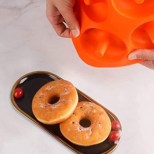 Silicone Donut Moulds, 2 Pack Silicon Doughnut Mould, Large Non-Stick 6 Cavity Molds Doughnut Tray Donut Pan, Bagel Baking Tin, Muffin Cupcake Biscuit Maker, Bakeware, Baker Tool - Blue, Red - Image 6