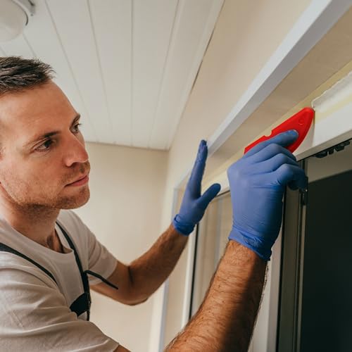 ABAZO Silikon Abzieher 8 Set- Rot Fugenglätter Silikon - Acryl Und Silikonabzieher Fugenabzieher - Silikonfugen Abzieher - Fugenspachtel Verschiedene Oberflächen Acryl und Harz –Mit Schneidemesser