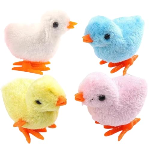 Jouet de poulet à remonter, Jouets de poulet pour , Jouets à remonter pour les tout-petits, poussins de fourrure de Pâques, décorations de bonnet d'oeuf de Pâques bricolage poussin en peluche animal e