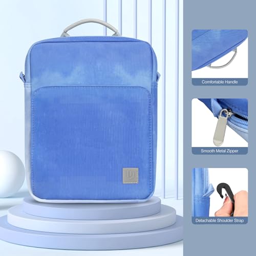 Image of Dadanism 9-11 Inch Tablet Sleeve Bag Carrying Case with Shoulder Strap for iPad (A16) 11 inch, iPad 10th Gen 10.9 inch, iPad Air M4 /Pro M5 11 inch, iPad 9 /8 /7th 10.2 inch, Galaxy Tab A11+ Plus 11 inch, Blue Mist