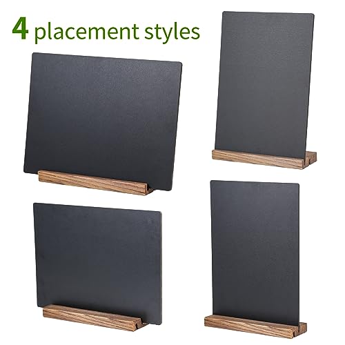 Image of 8.6x11.7 Chalkboard Signs with Base for Tabletop Decor Double Sided, Mini Chalkboard for Restaurant Food Menu, Kids Message Board, Wedding Party (1 Pack, L /T 2-Slot)