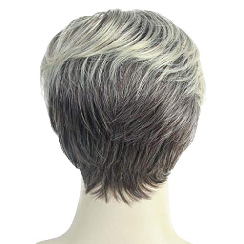 kowaku Perucas Masculinas de 10 '' de Camadas Curtas Totalmente Naturais com Estrondo Inclinado pa