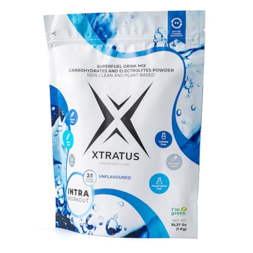 Image of Xtratus Endurance Fluids Unflavoured - Superfuel Drink Mix with Carbohydrates and Electrolytes. 2:1 (Glucose:Fructose). Gut friendly. Colorants and Preservatives Free, NON GMO. Vegan - 35.27 Oz.