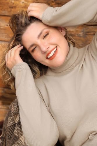 Image of TIYOMI Plus Size Sweater Tops for Women Turtleneck Warm Pullover XL-5XL