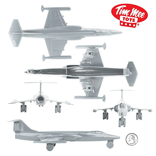 Timmee Plastic Army Men Cold War Fighter Jets - Gray Airplanes - Made In Usa #TOP1
