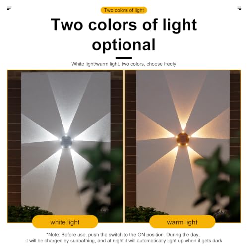 Image of Solar Lights, Ambiance Lights,wall Light, Decorative Light Downlights Dusk to Dawn Solar Wall Light Outdoor IP65 Waterproof for Backyard Walls, Hotels, Staircases,Park Floors 4pcs (5LED-Warm light)