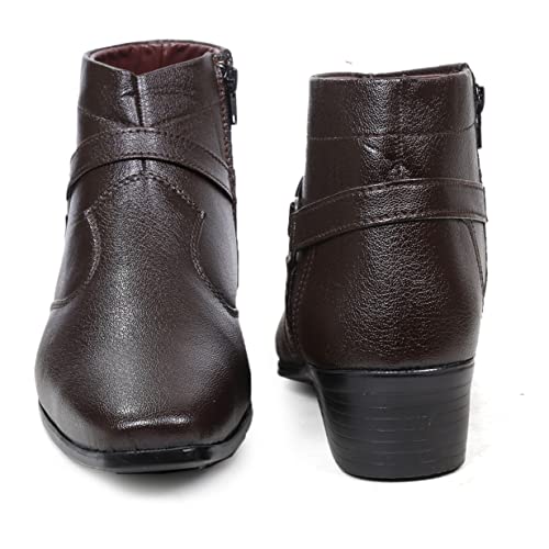 Image of BXXY Men's 2 Inch Heel Height Increasing Formal Ring Buckle Zipper Boots