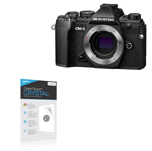 BoxWave Screen Protector Compatible with OM System OM-5 - ClearTouch Crystal (2-Pack), HD Film Skin - Shields from Scratches