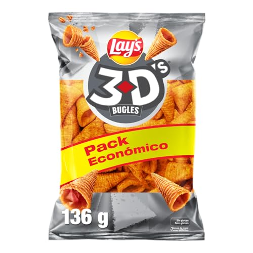 Lay'S Buggles, snack con forma de cono 3D'S Originales, formato familiar, 136 g