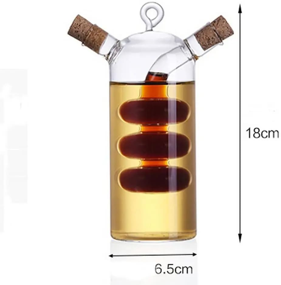 Generic 2 in 1 Glass Olive Oil and Vinegar Cruet Set