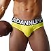 Men Lingerie Stretch Elastic Waistband Exotic Lingerie Sexy Funny Slouchy Male Athletic Fashion Comfort Stylish Bikini Briefs Yellow