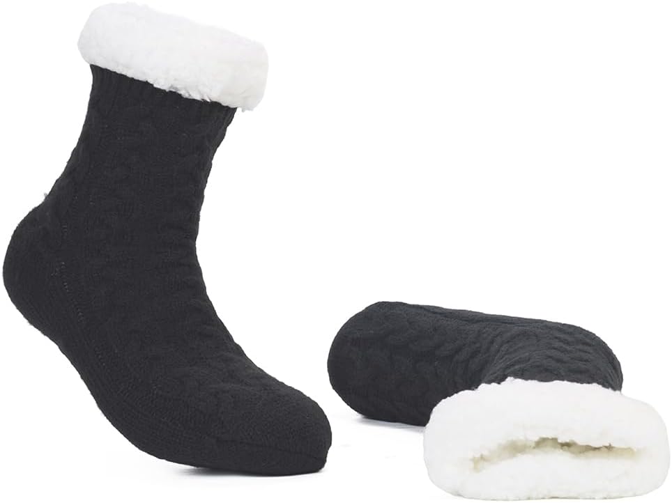 Mens Fuzzy Slipper Socks Winter Warm Cozy Fluffy Cabin Soft Comfy Thick Indoor Fleece Socks