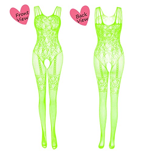 Women's Lace Stockings Lingerie Floral Fishnet Bodysuits Lingerie Nightwear for Romantic Date Wearing