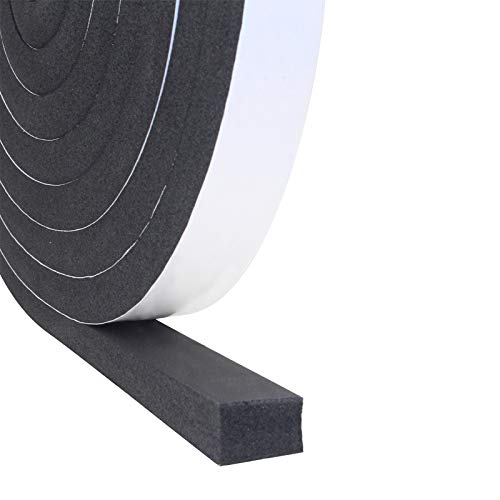 Foam Insulation Tape, Weather Stripping Door Seal Strip for Doors and Windows,Sliding Door,Sound Proof Soundproofing Door Seal,Weatherstrip,Air Conditioning Seal Strip (1In x 3/4In x 16.5Ft)