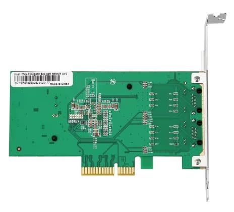 Adaptateur de Serveur Gigabit PCIE pour Intel I350-T2 - I350AM2 Chip, Dual RJ45 Ports, 1Gbit PCI Express Ethernet LAN Card, 10/100/1000Mbps NIC pour Windows Server, Win8, 10, XP and Linux