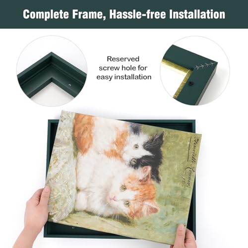 Image of 8x8 Canvas Floater Frame for Boho Art Prints,0.9 inch Deep,Dark Green