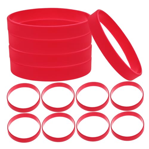 Abaodam Decorative Silicone Straps 50pcs Stretchy Wristbands for Women Men Elastic