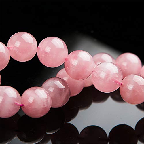 12mm Natural Pink Rose Quartz Crystal Madagascar Round Beads Bracelet AAAA4