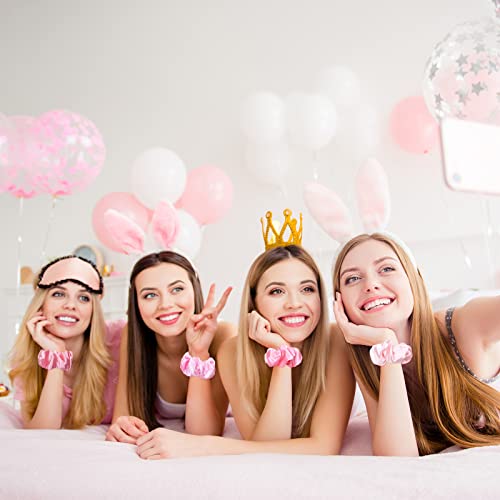 Whaline 10Pcs Pink Hair Ponytail Holders Bulk Hair Scrunchies Elastic Hair Bands Gradient Pink Satin Fabric Hair Ties For Women Girls Teens Hair Accessories Party Gift Favors #TOP5