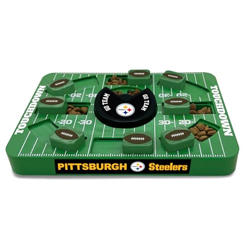 Image of Pets First NFL Pittsburgh Steelers Large Puzzle Toy for Dogs, Slow Feeder Board for Pets, New Bigger Size, Interactive Doggie Treat Toy