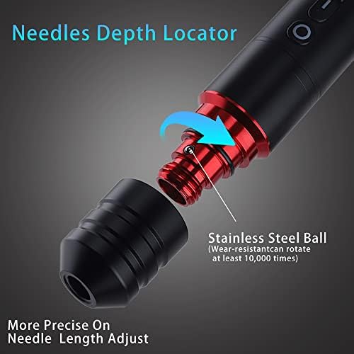 Ambition Ninja Pro Wireless Tattoo Machine Kit Complete Tattoo Gun Kit Coreless Motor 40pcs Tattoo Cartridge Needles Practice Skin Tattoo Ink Cup Bandage Pen Cover for Professional Tattoo Artists