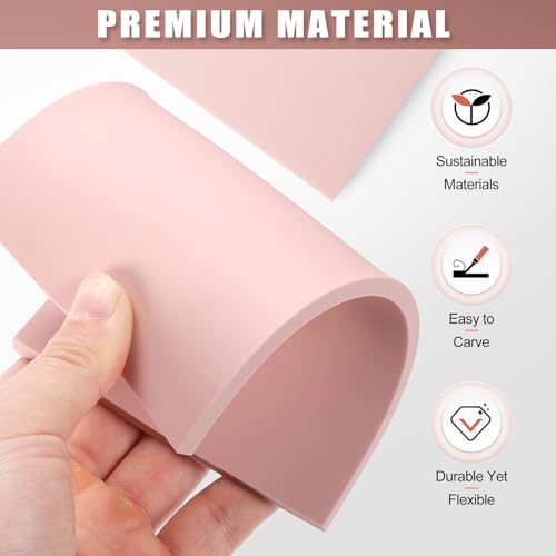 Image of Bobblebro Linoleum Blocks for Printmaking Supplies - 5PCS 4 inchx6 inchRubber Linocut Block Printing Kit for Stamp Carving, Soft Relief Printing Linoleum for DIY Crafts & Art Projects