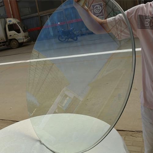 Surface en verre épais et trempé de 40cm avec bord poli pour table de salle à manger