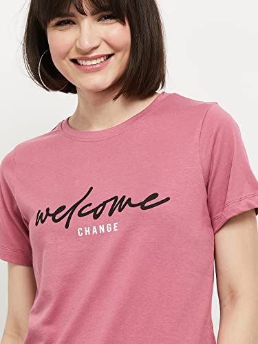 Image of Max Women's Cotton Regular Fit Printed Round Neck T-Shirt