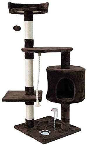 Dipet Cat Tree Furniture,Cat House, Kittens Climbing Tower, Dark Brown/Size:45"(H)